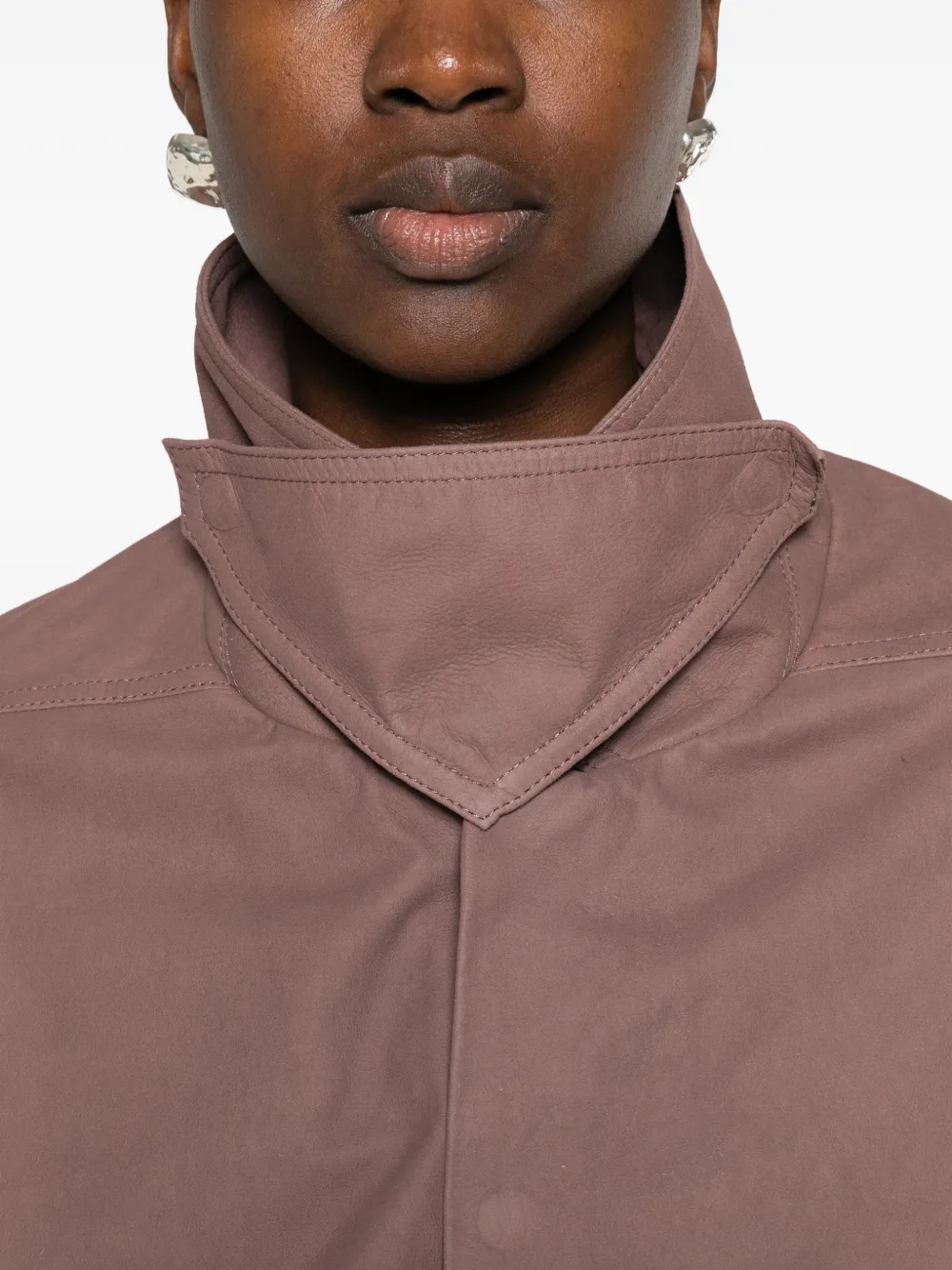 Rick Owens funnel-neck elasticated jacket Bruin