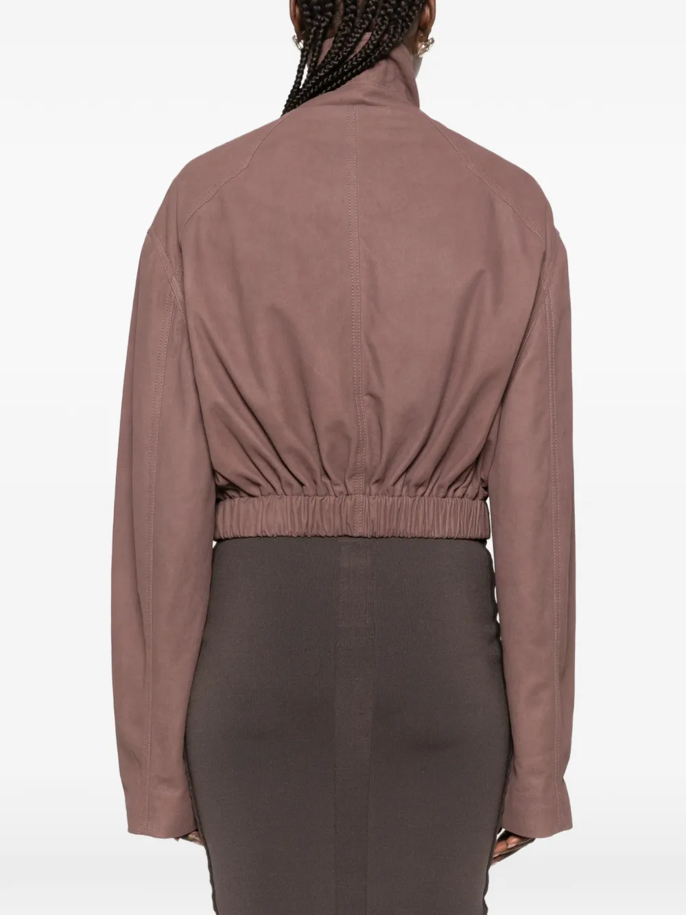 Rick Owens funnel-neck elasticated jacket Bruin