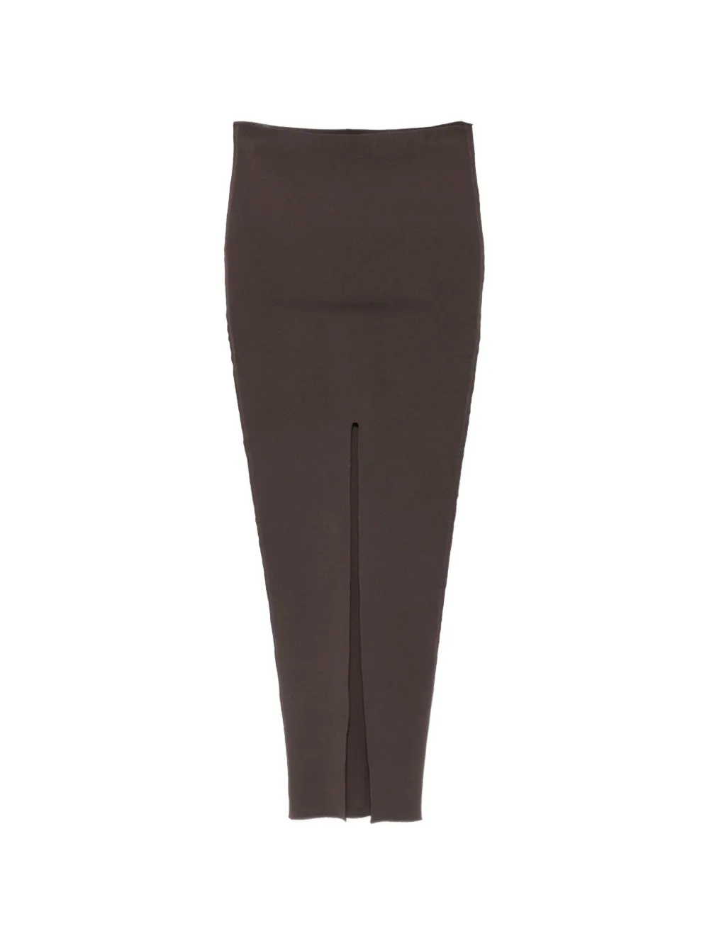 Rick Owens slit-detail ribbed-knit long skirt Grijs