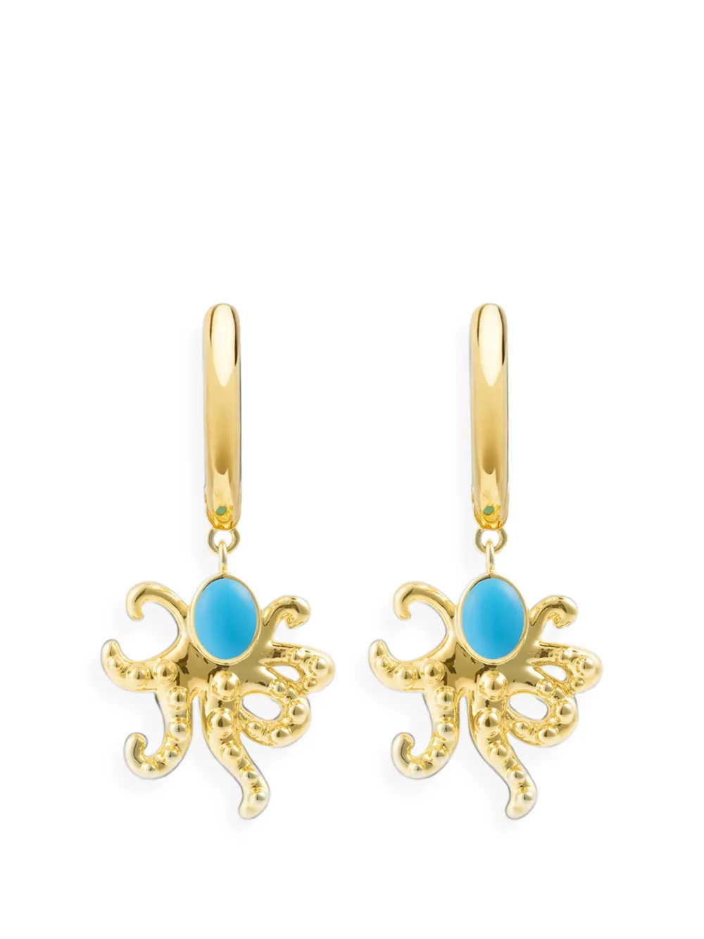 Eshvi octopus-pendant hoop earrings - Gold
