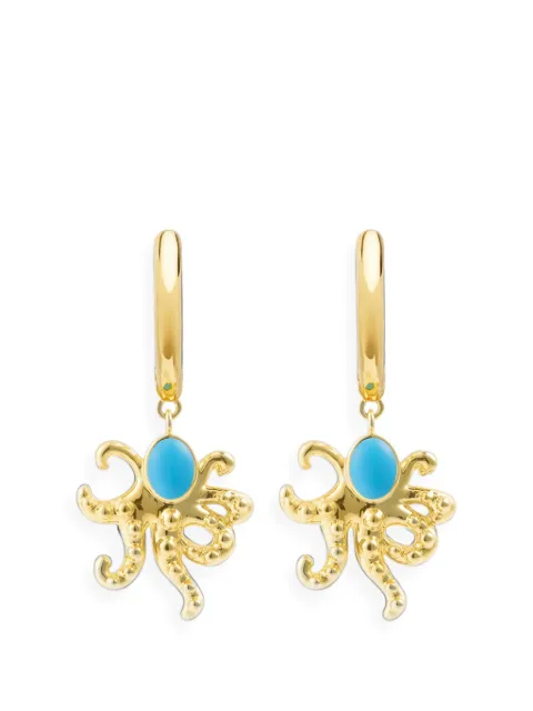 Eshvi octopus-pendant hoop earrings