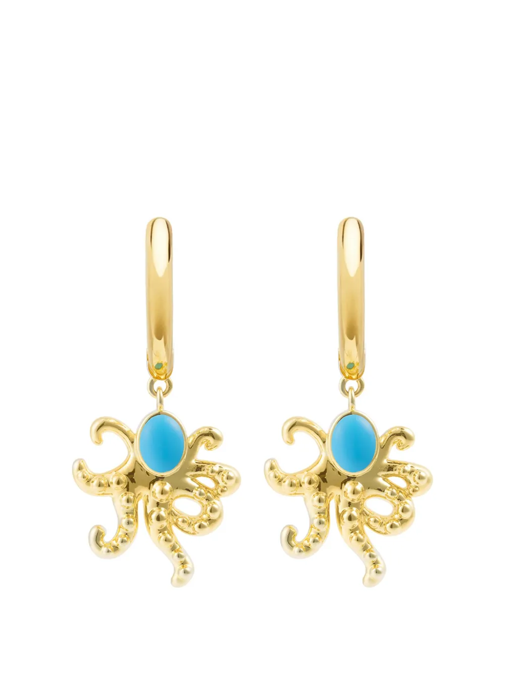 Eshvi octopus-pendant hoop earrings - Oro