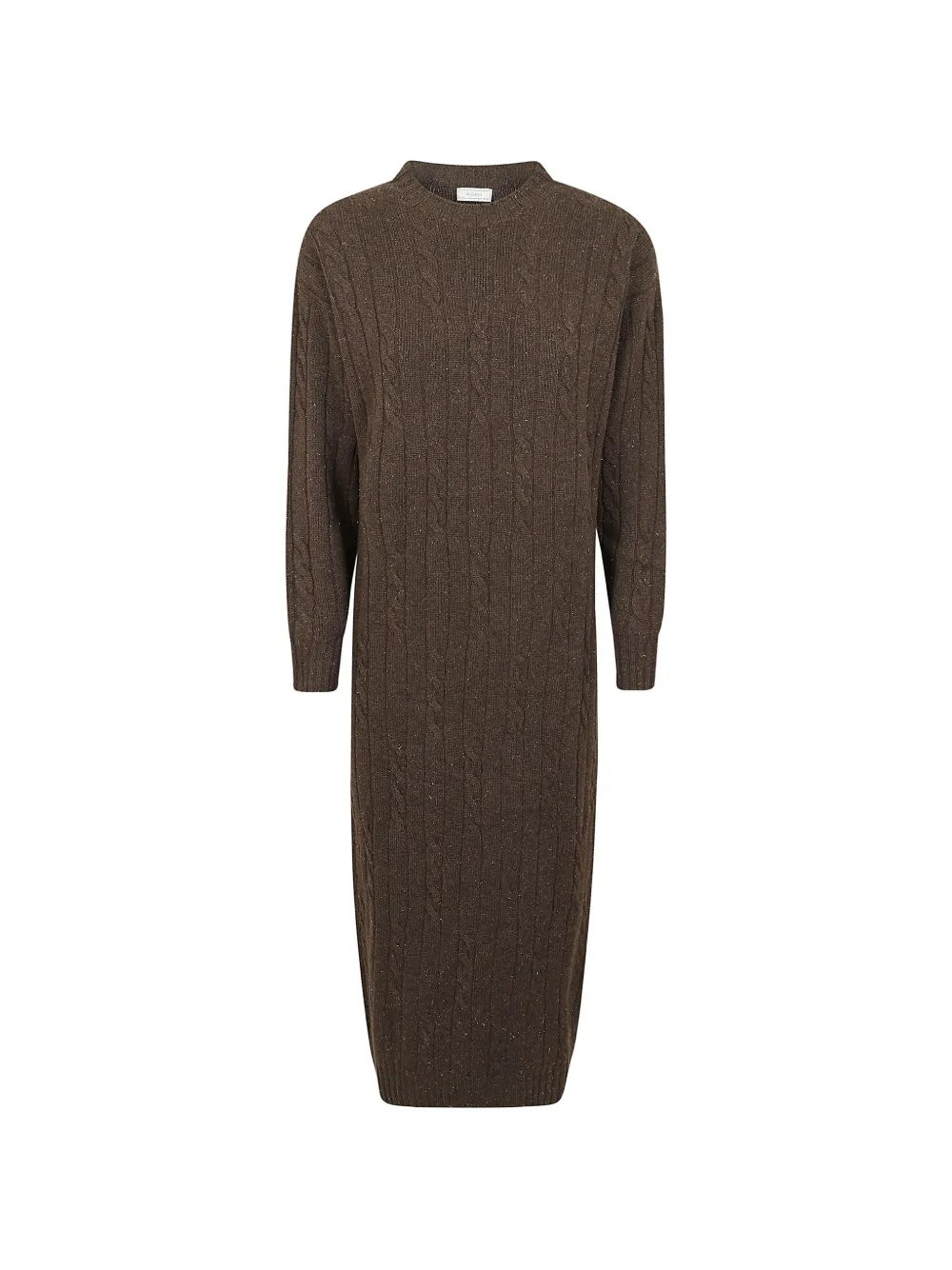 Peserico cable-knit flecked midi dress Bruin