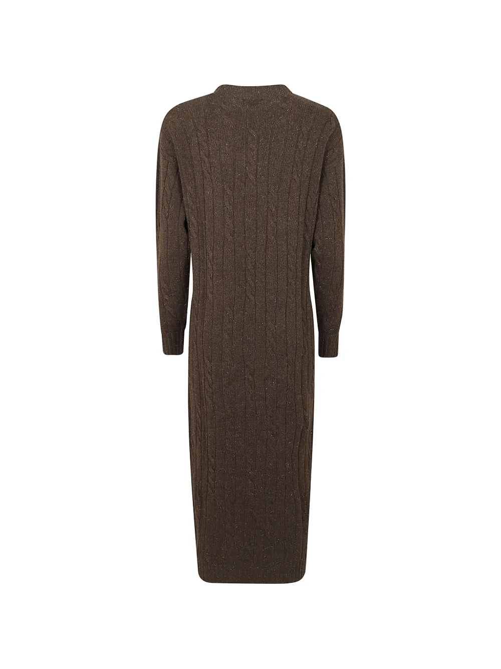 Peserico cable-knit flecked midi dress Bruin