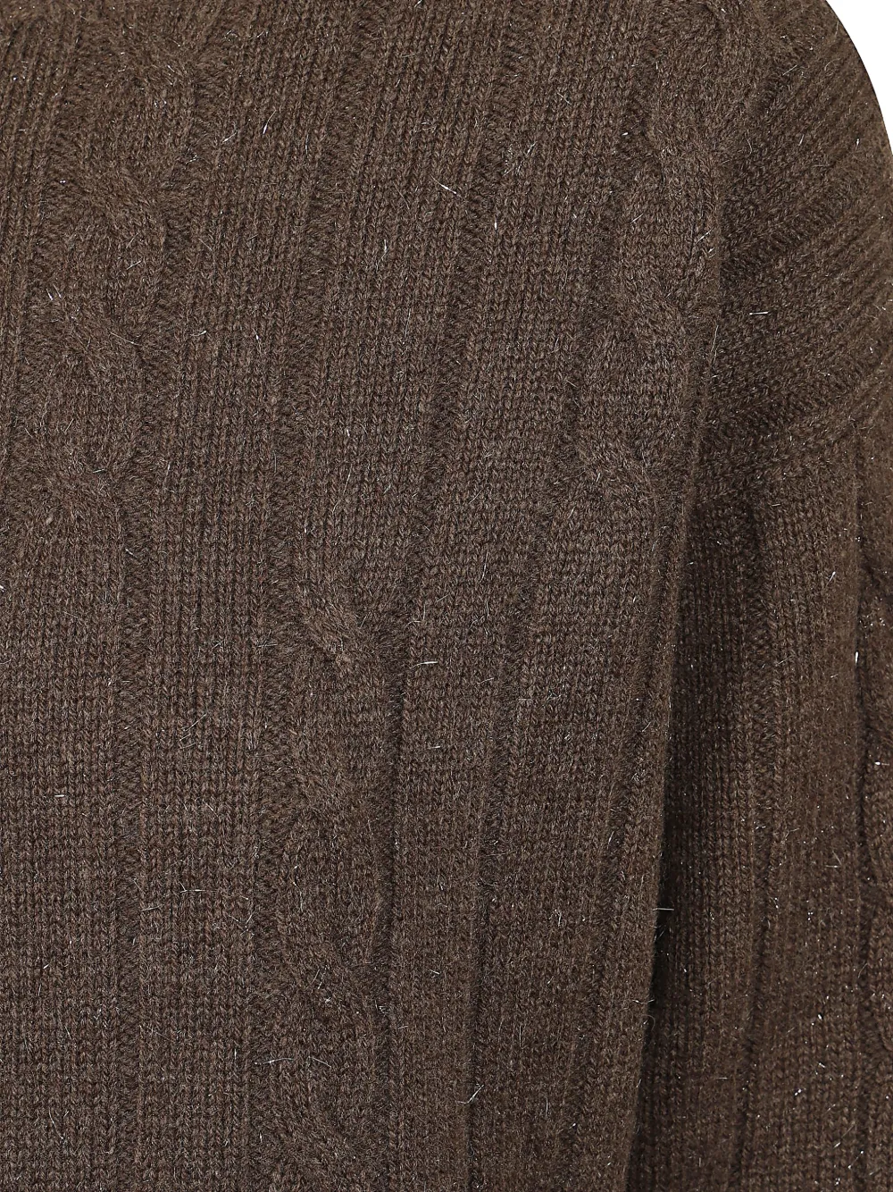 Peserico cable-knit flecked midi dress Bruin