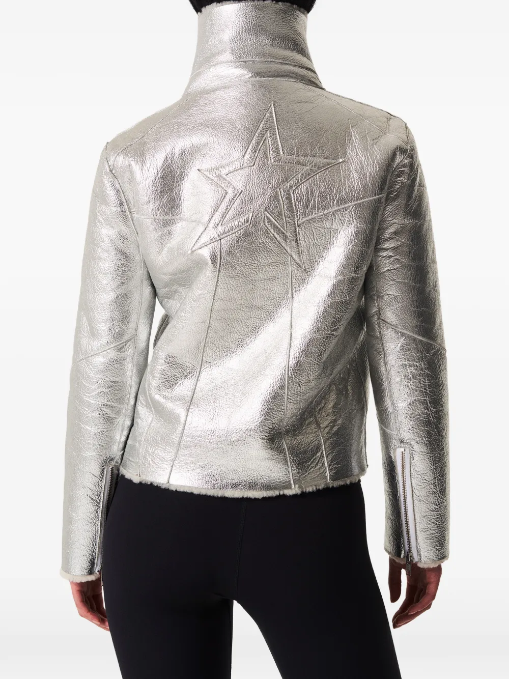 Perfect Moment Sloan metallic leren jack Zilver