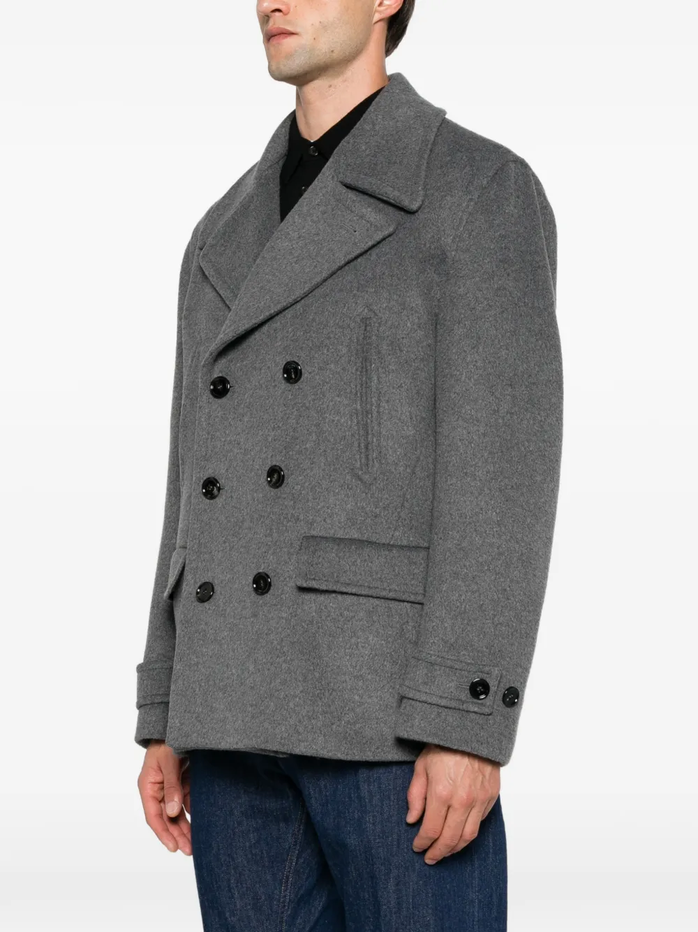 DONDUP double-breasted pea jacket Grijs