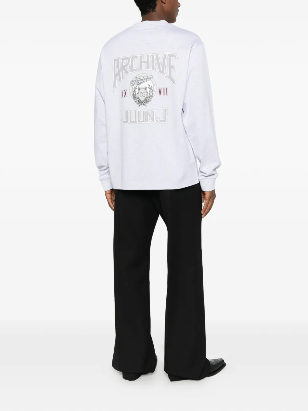 Juun.J graphic-print long-sleeve sweatshirt Grijs