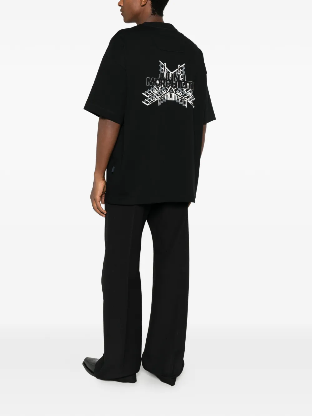 Juun.J graphic-print short-sleeve T-shirt Zwart