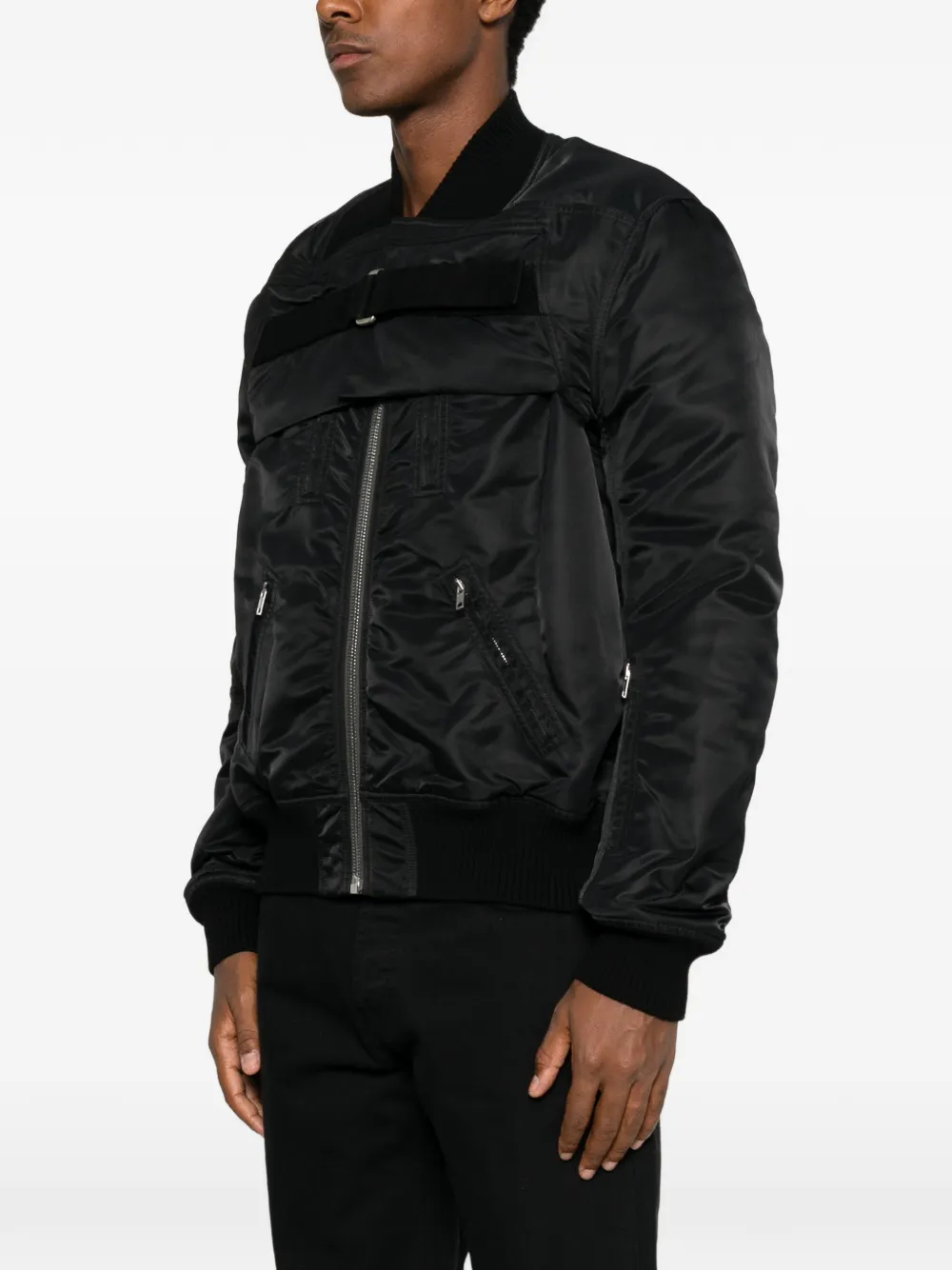 Rick Owens 2 Piece Flight buckle-strap panelled jacket Zwart