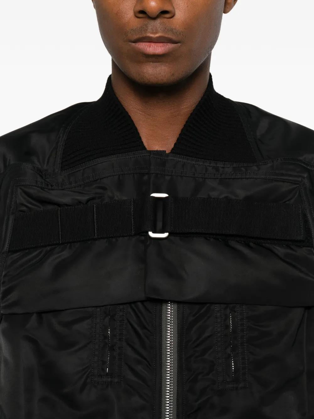 Rick Owens 2 Piece Flight buckle-strap panelled jacket Zwart