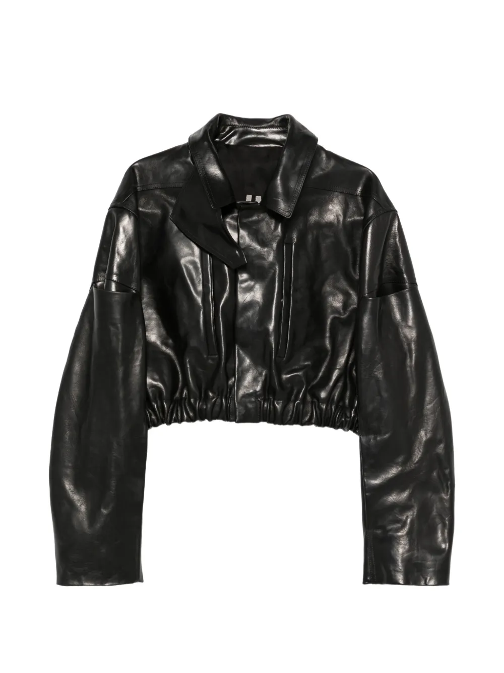 Rick Owens Mac cropped leather jacket - Schwarz