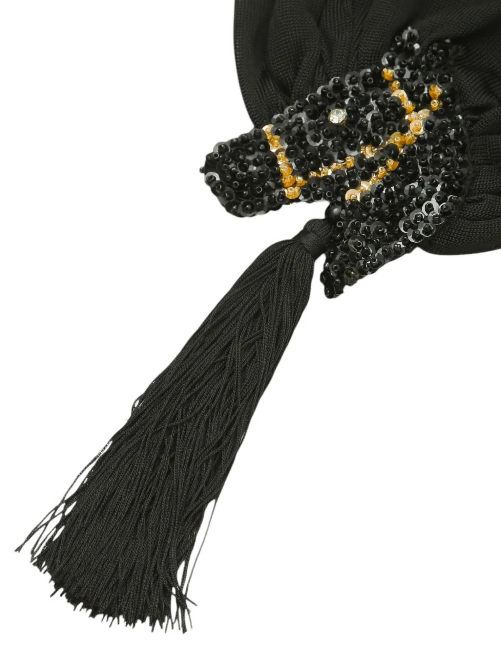 BODE sequin-embellished tassel scarf Zwart
