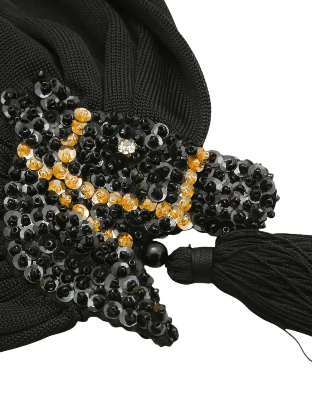 BODE sequin-embellished tassel scarf Zwart