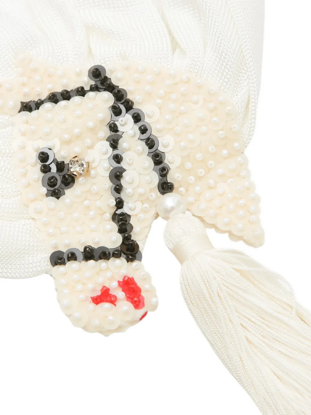 BODE sequin-embellished tassel scarf Wit
