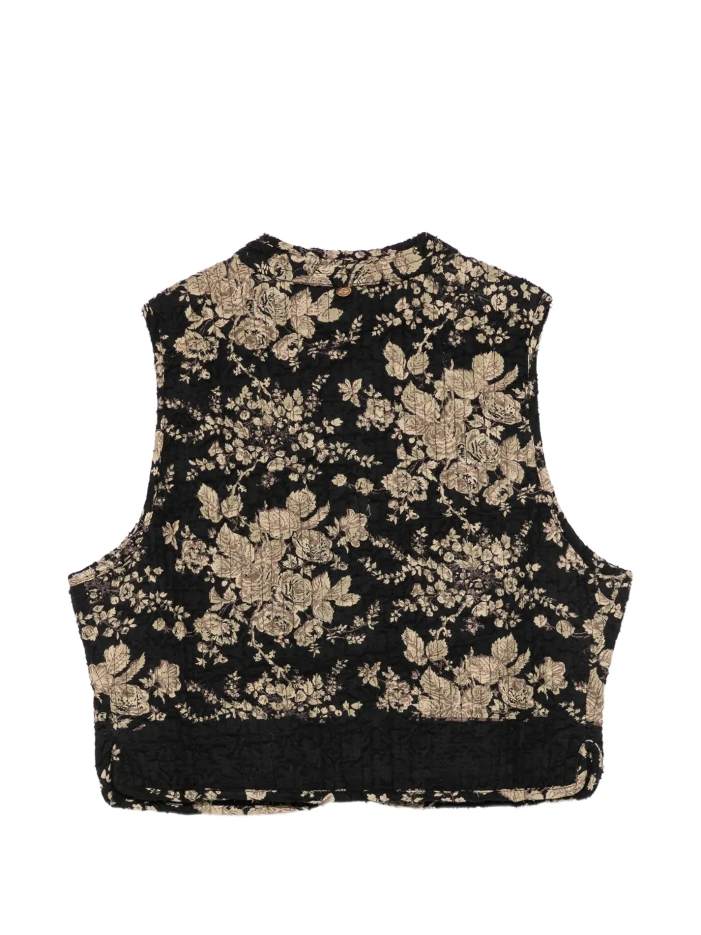 Antik Batik Cinzo floral-print quilted gilet Zwart