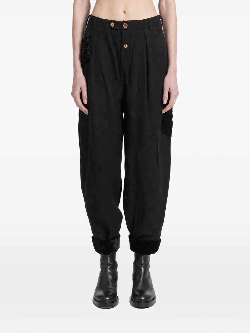 Aleksandr Manamïs Poets Heirloom patch-detail tapered trousers