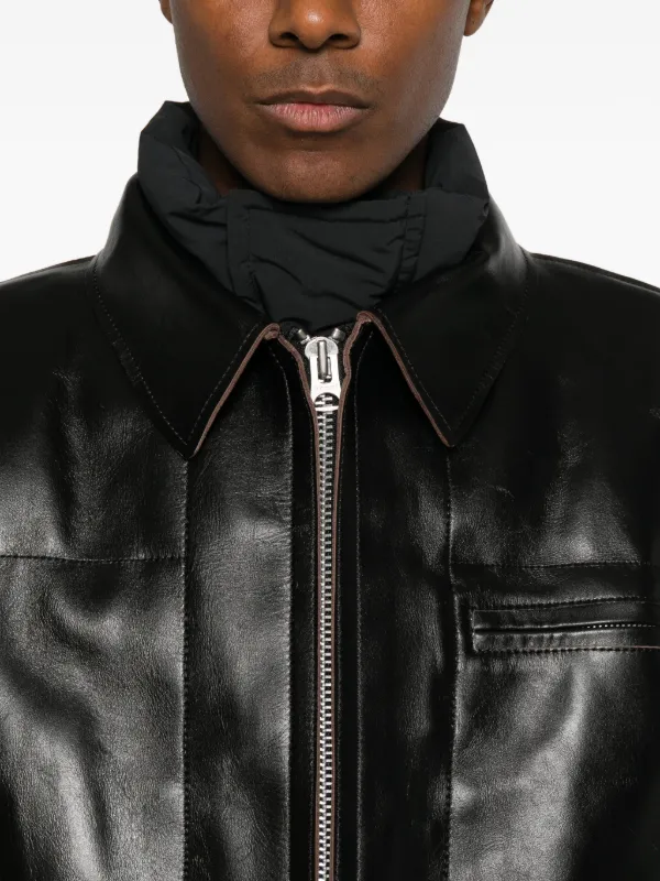 Sacai レザーパネル ジャケット | ブラック | FARFETCH JP