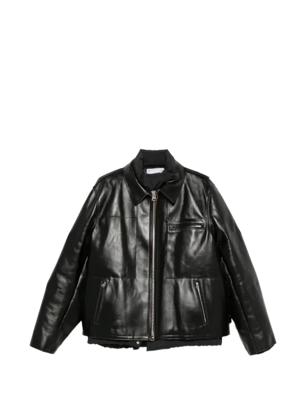 Sacai レザーパネル ジャケット | ブラック | FARFETCH JP