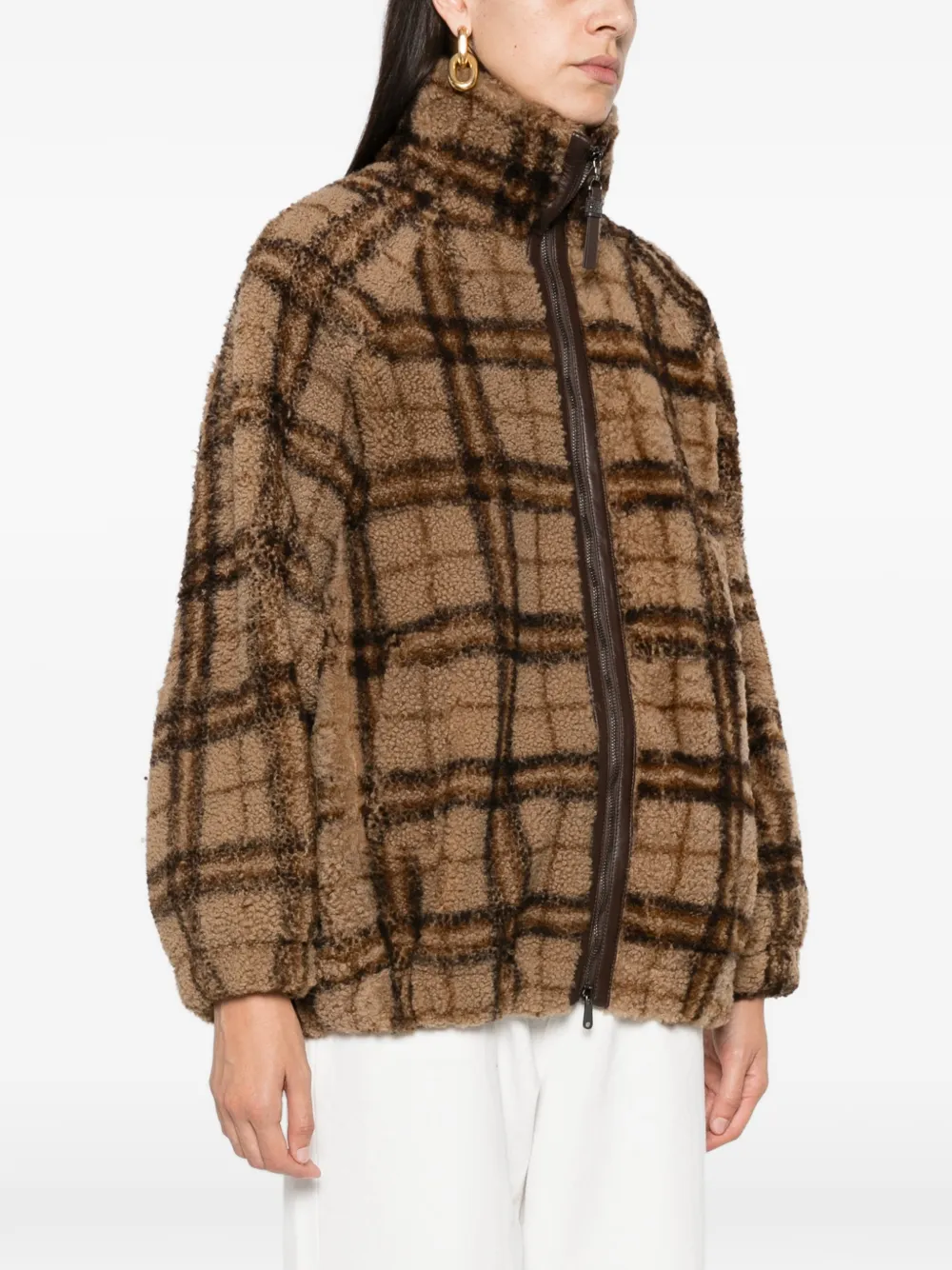 Brunello Cucinelli Geruit lammy jack Bruin