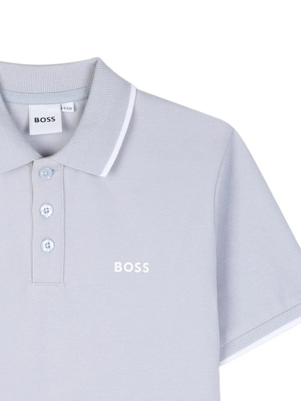 BOSS Kidswear Poloshirt met logoprint Blauw