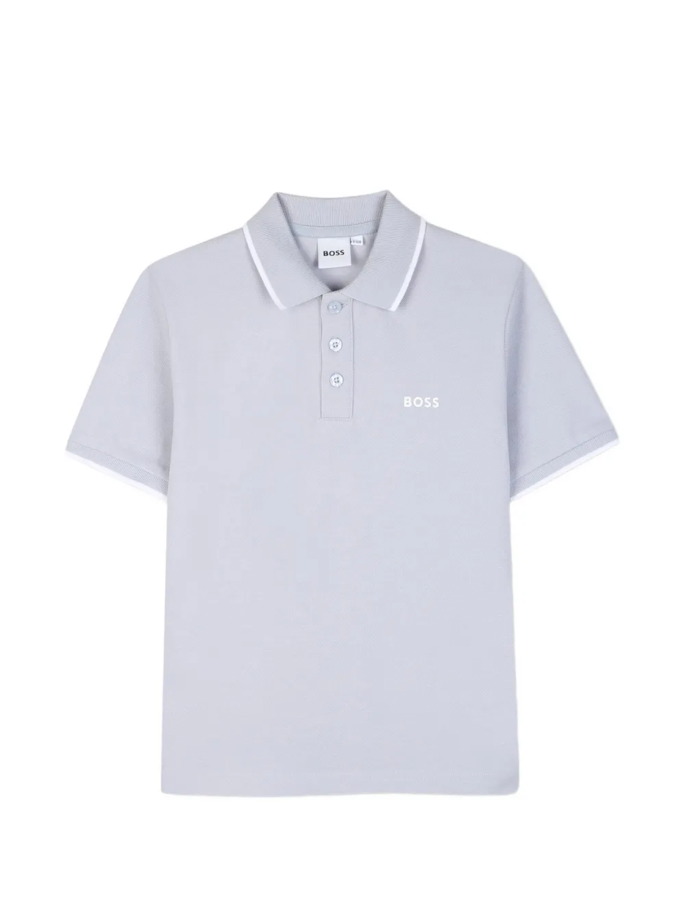 BOSS Kidswear logo-print piqué polo shirt - Blu
