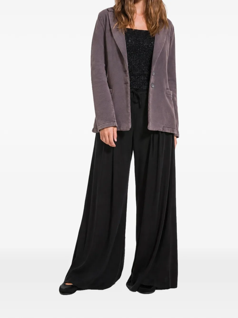 DEHA notched-lapel button-fastening blazer Bruin