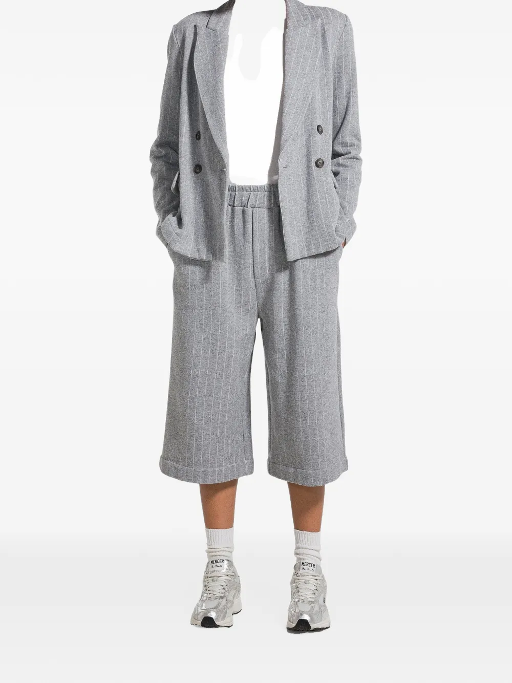DEHA pinstripe double-breasted blazer Grijs