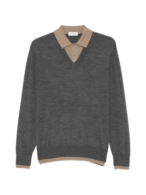 Paolo Pecora layered-effect long-sleeve polo shirt