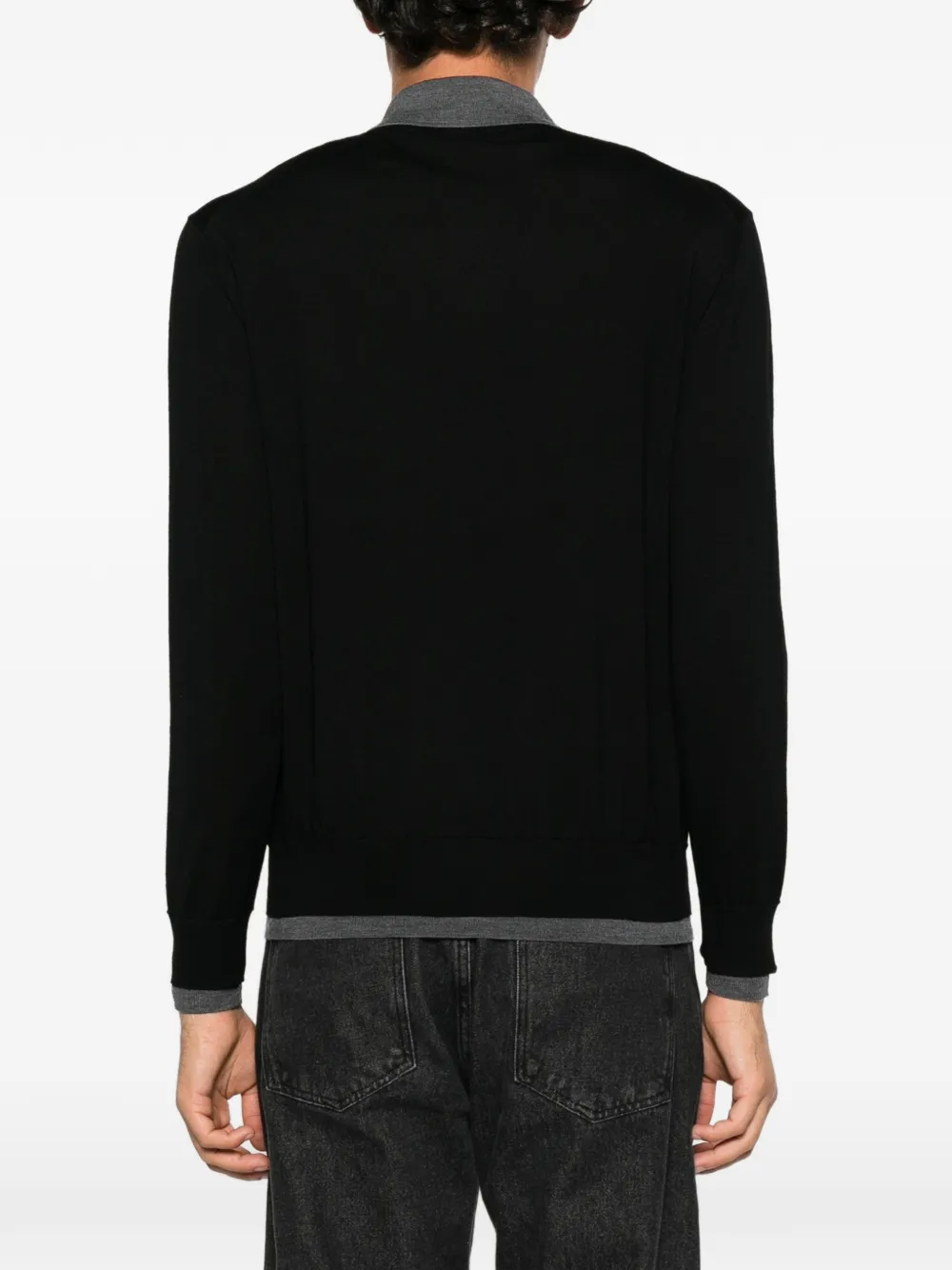 Paolo Pecora V-neck knitted sweater Zwart