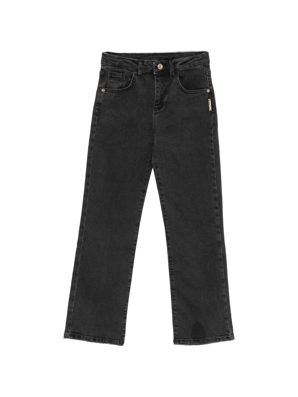 Roberto Cavalli Junior logo-print straight-leg jeans - Schwarz