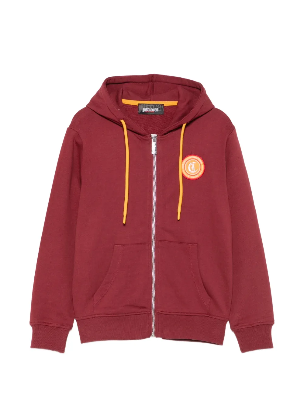 Roberto Cavalli Junior logo-patch graphic-print hoodie - Rot