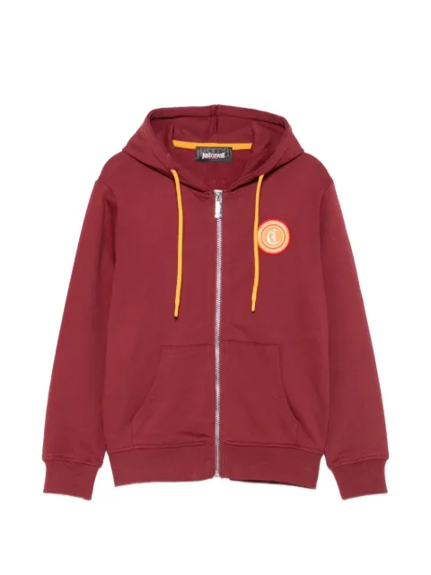 Roberto Cavalli Junior logo-patch graphic-print hoodie