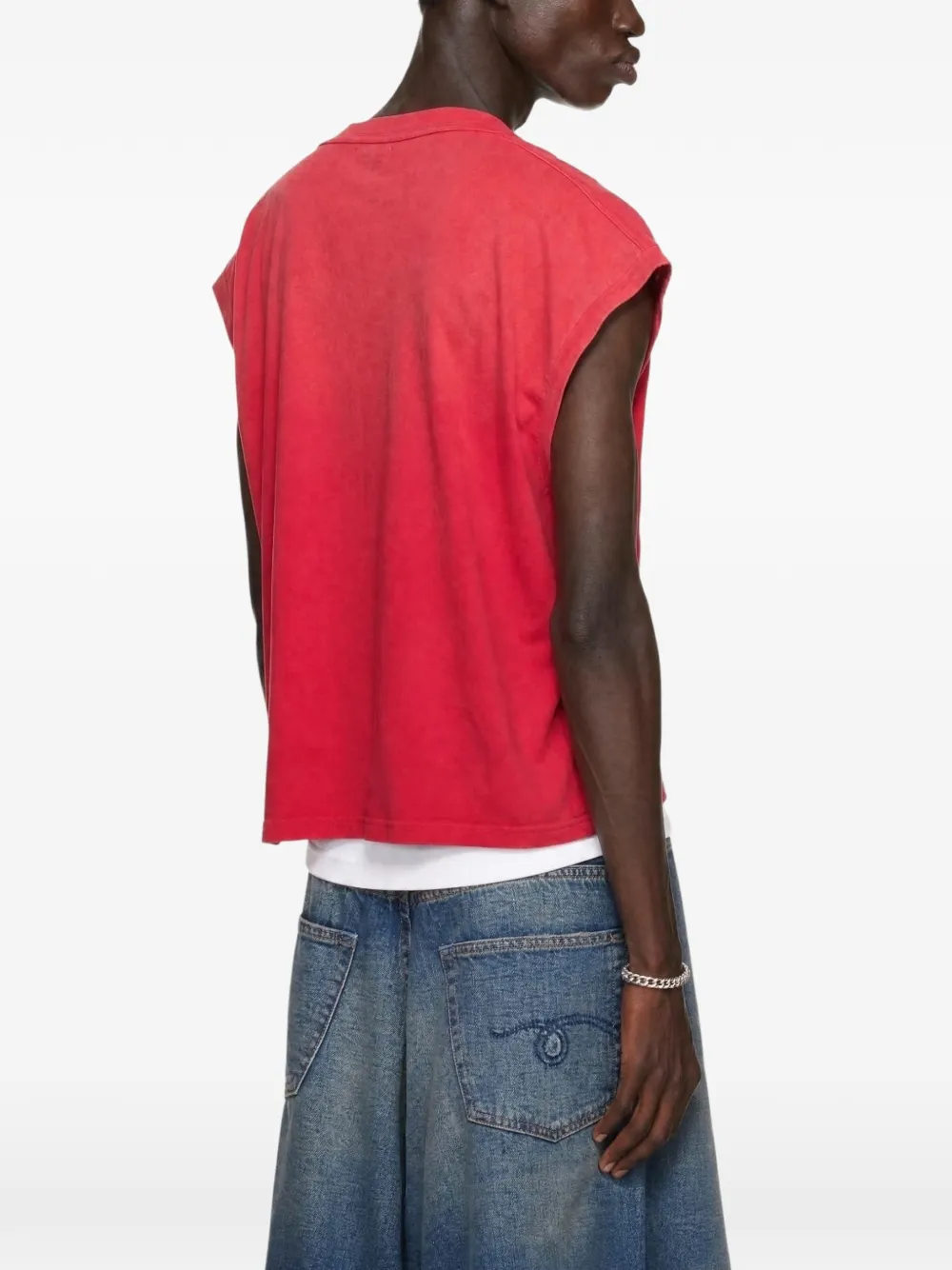 RHUDE Desert Racing T-shirt met onafgewerkte randen Rood