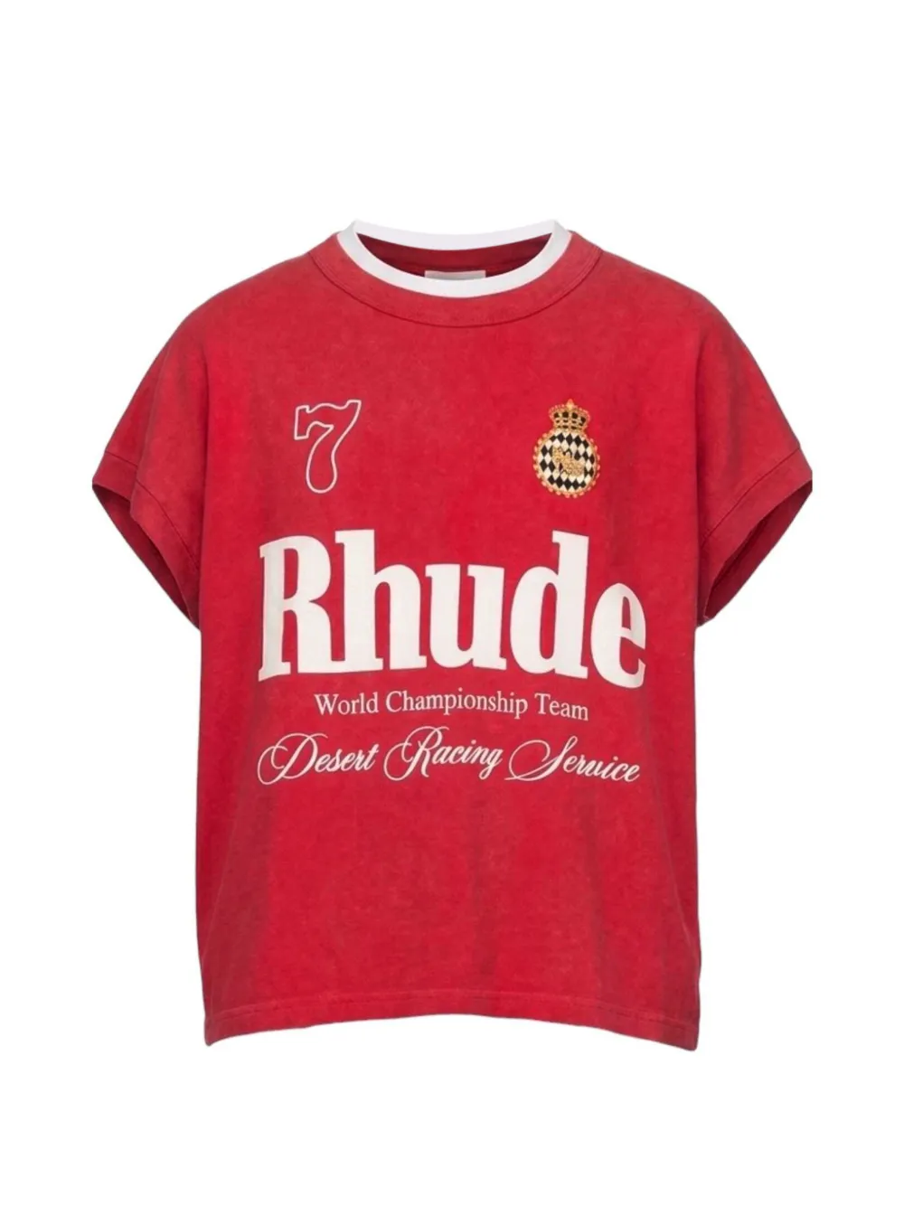 RHUDE Desert Racing script cut-off T-shirt - Rouge RHUDE Desert Racing script cut-off T-shirt - Rouge