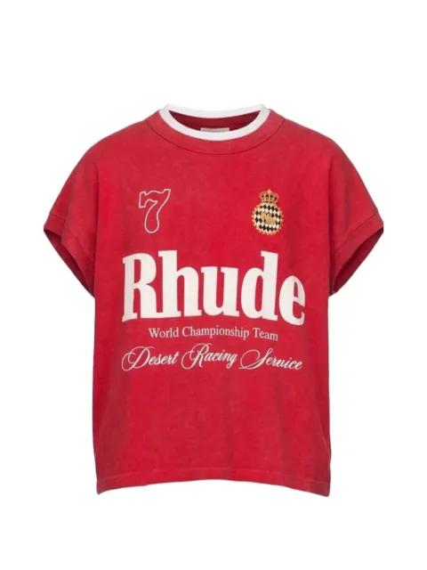 RHUDE Desert Racing script cut-off T-shirt