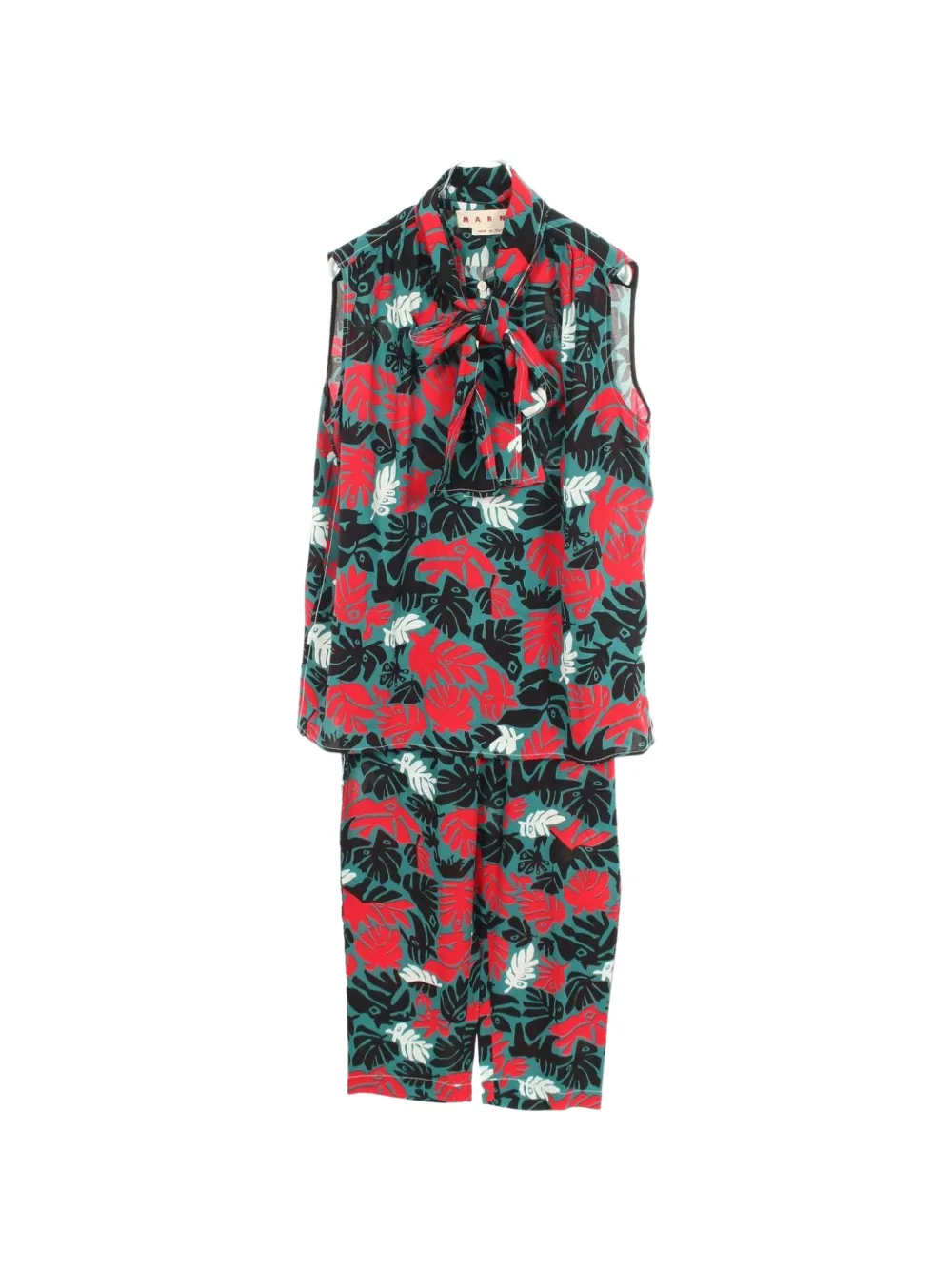 Marni Pre-Owned 2010s botanical-print trousers and blouse set - Vert