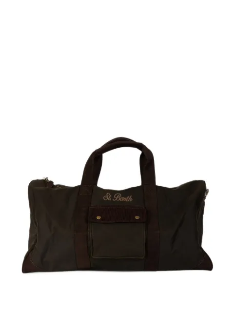 MC2 Saint Barth military green Jetleg waxed duffle bag with logo embroidery