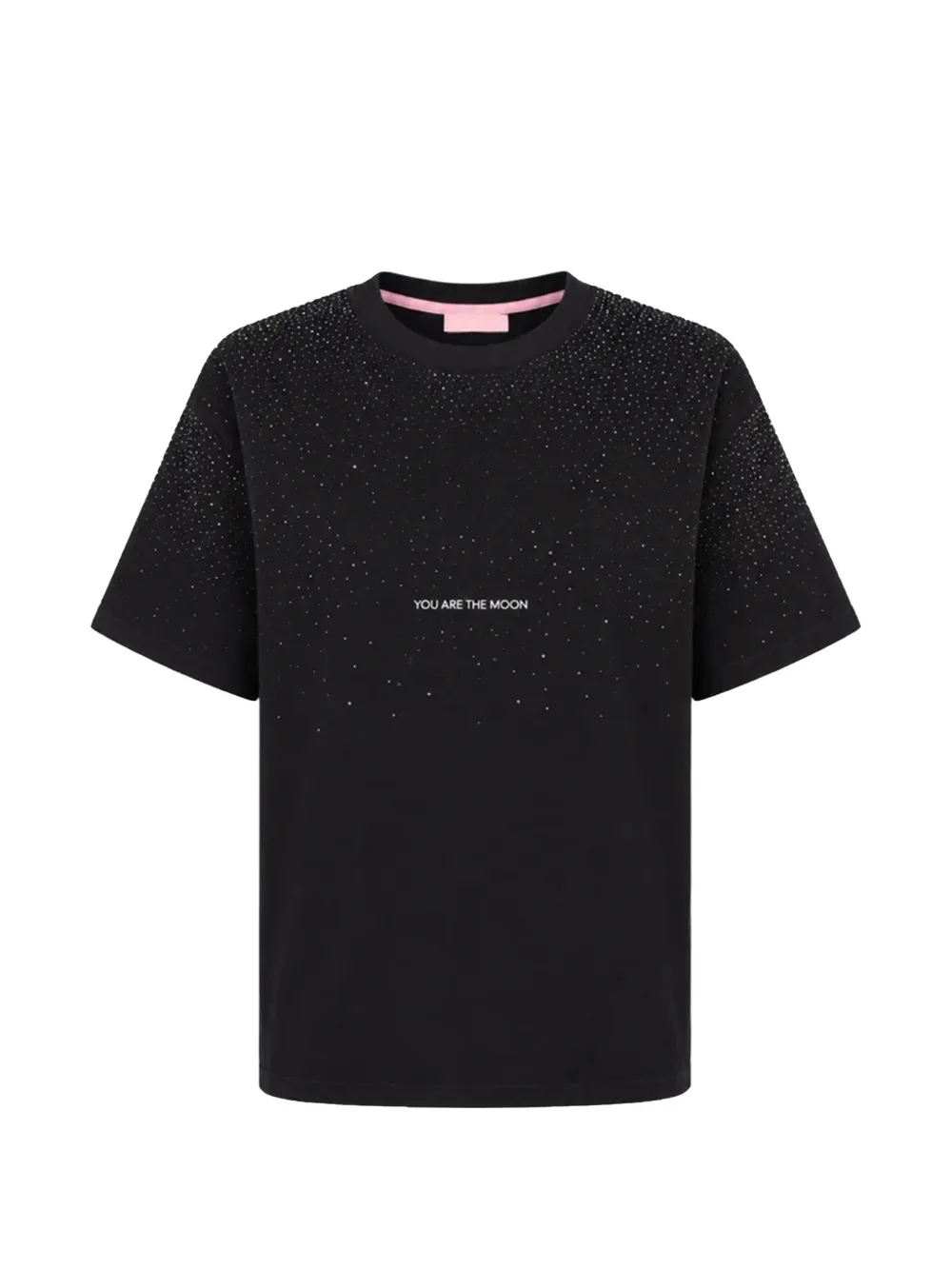 Twenty Four Haitch Lumy Rhinestone-embellished T-shirt In Black