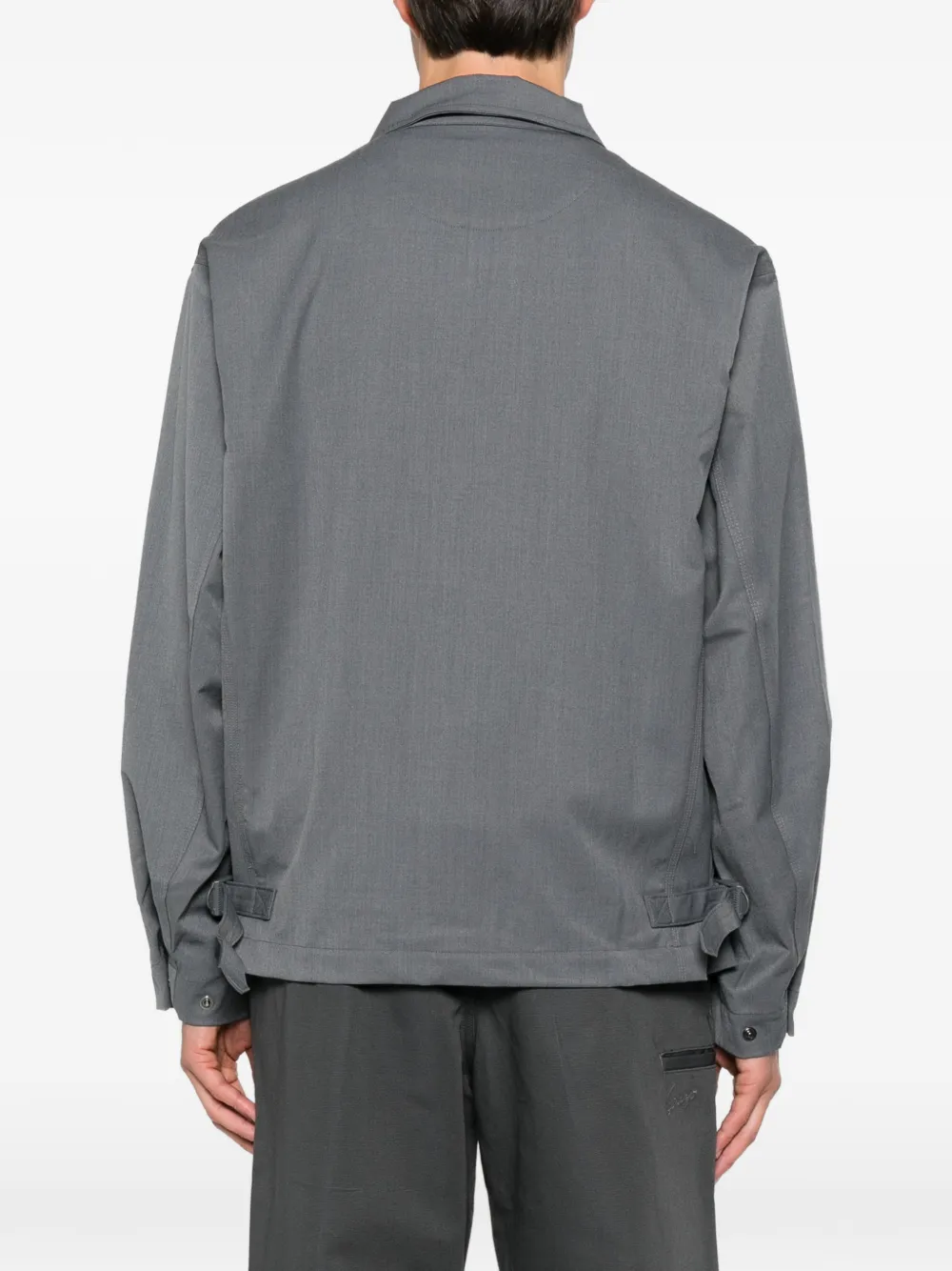 Y-3 zip-up logo-print jacket Grijs