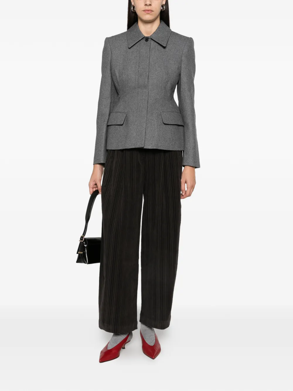 La Piscine concealed-fastening blazer Grijs