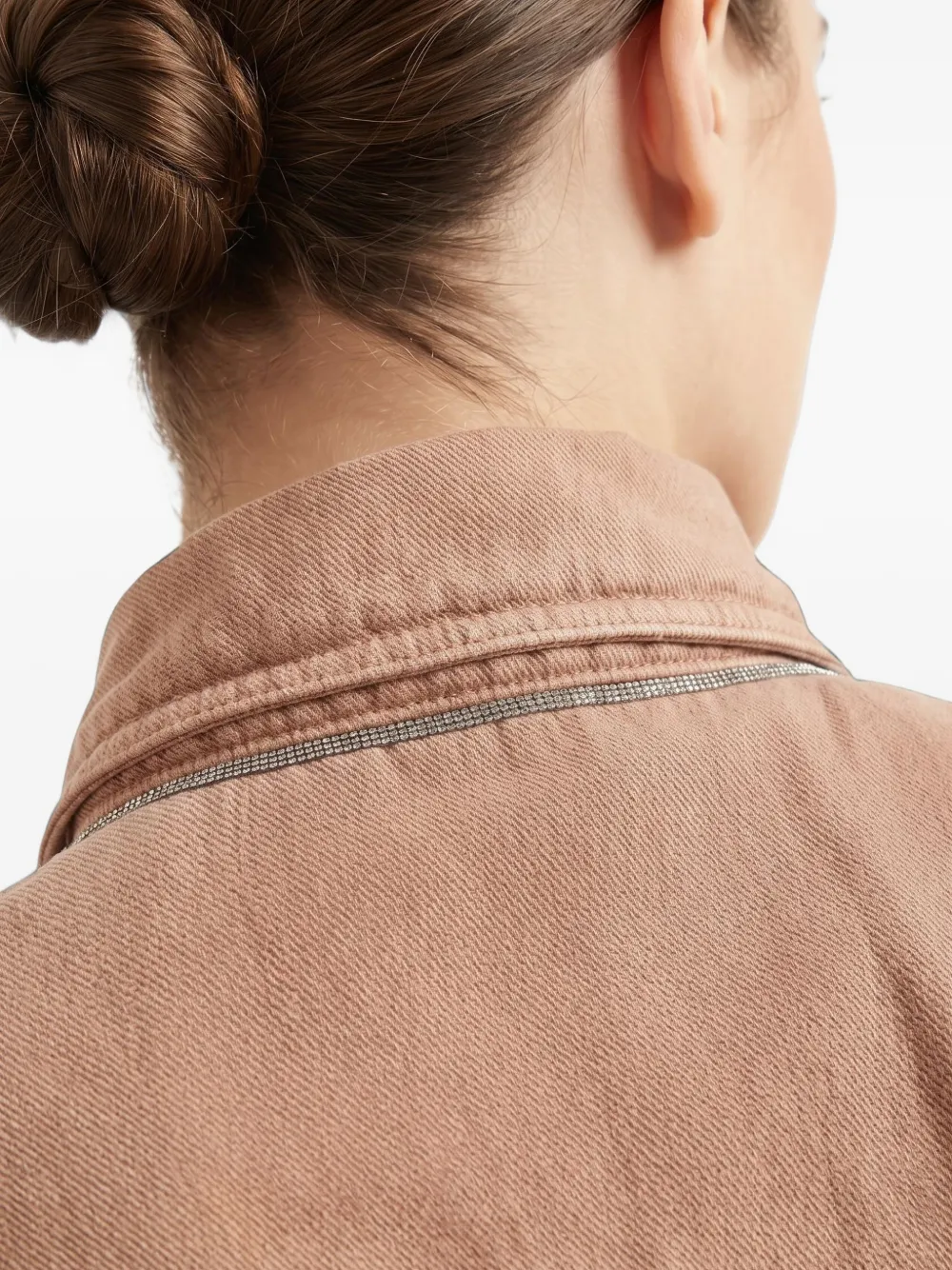 Brunello Cucinelli Monili-trimmed chest-pocket shirt Bruin
