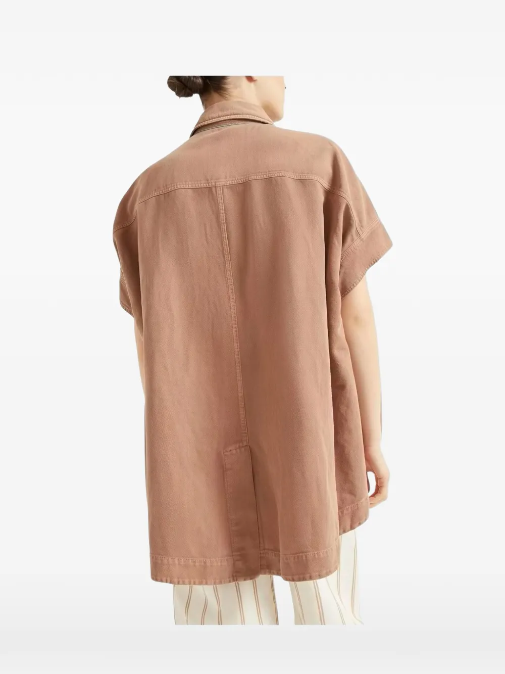 Brunello Cucinelli Monili-trimmed chest-pocket shirt Bruin