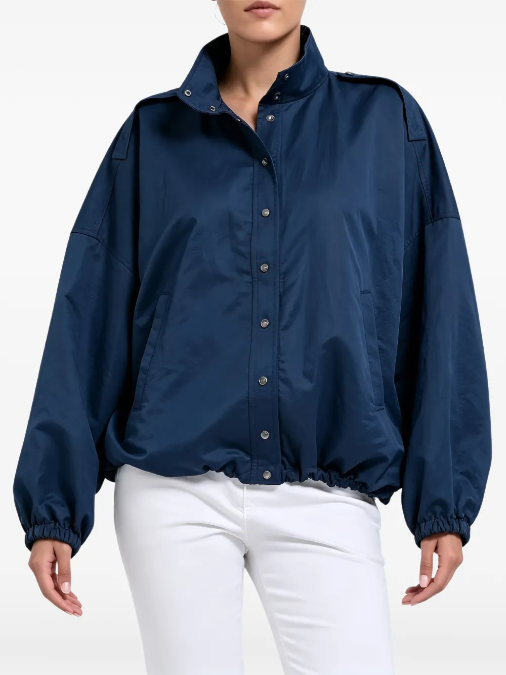 Brunello Cucinelli Bomberjack met epauletten Blauw