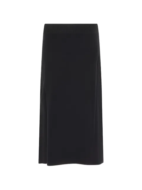 Lanvin button-embellished ribbed-knit midi skirt