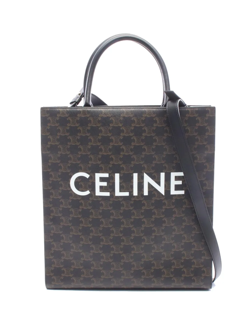 Celine Pre-Owned 2000-2026 Medium Triomphe Coated Canvas Vertical Cabas Tote satchel - Marron Celine Pre-Owned 2000-2026 Medium Triomphe Coated Canvas Vertical Cabas Tote satchel - Marron