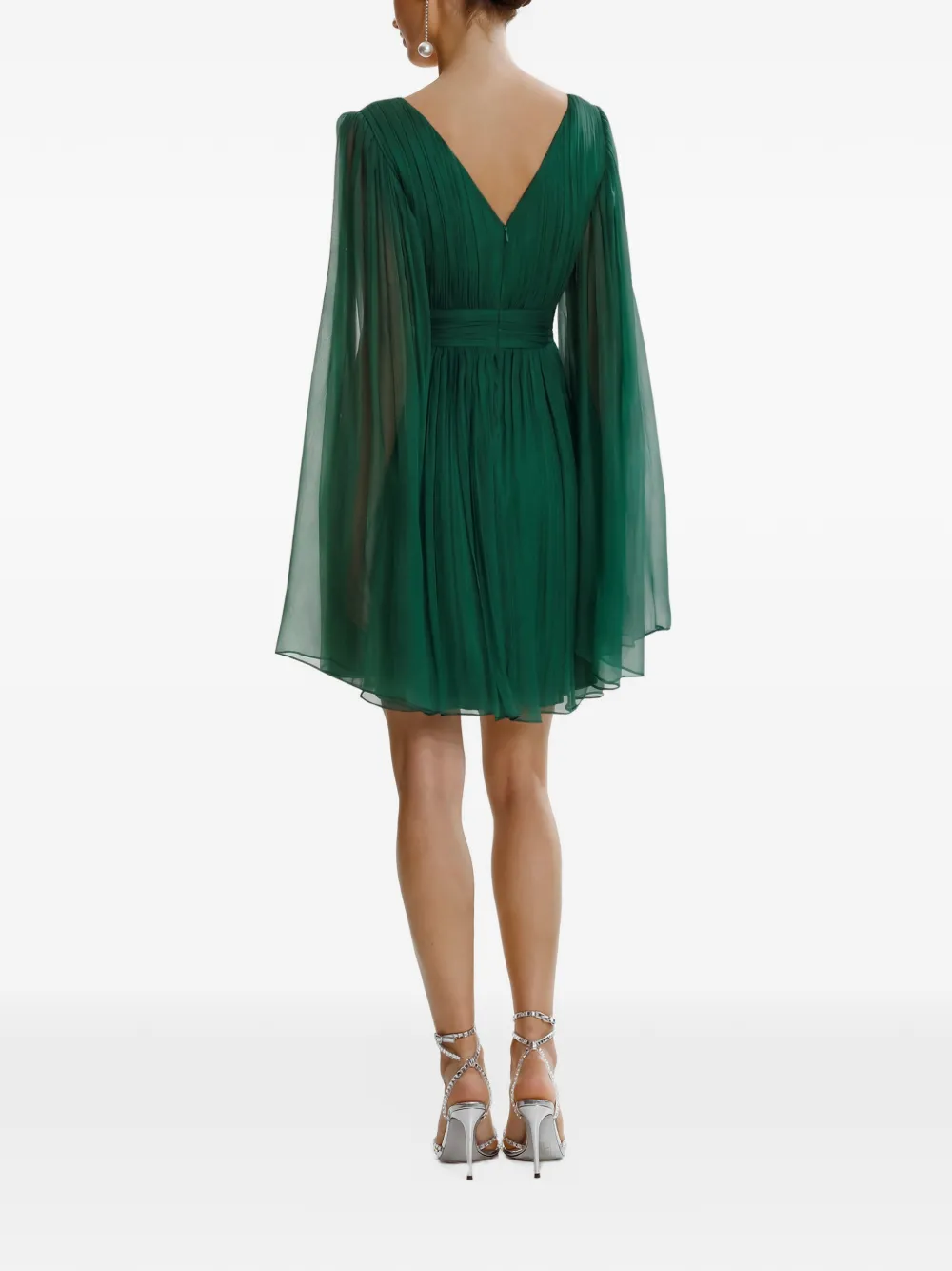 FRAMBOISE Palmer mini-jurk met capemouwen Groen