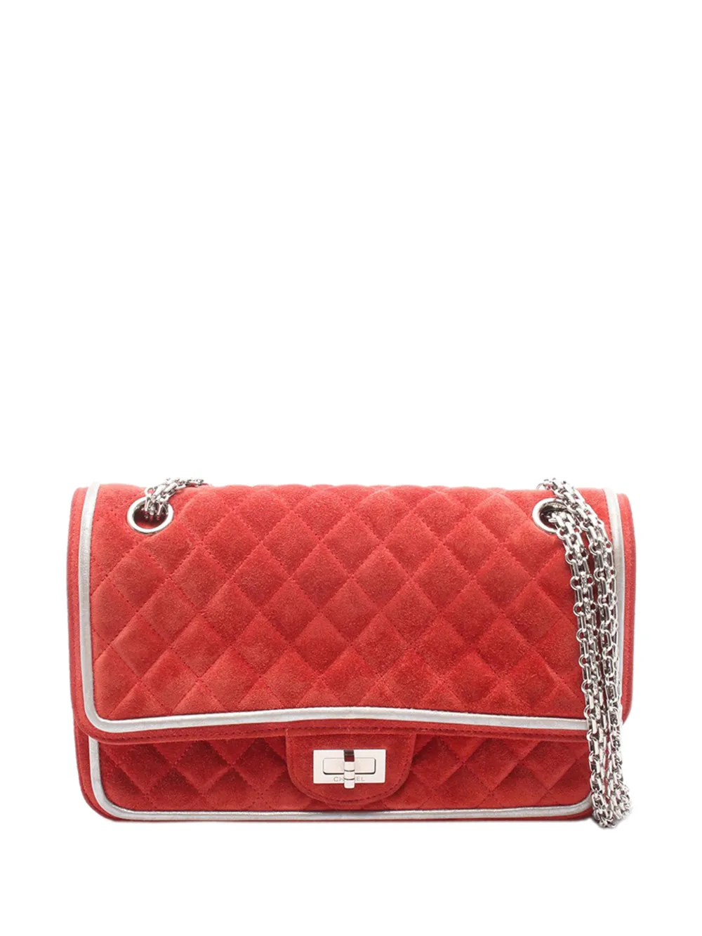 CHANEL Pre-Owned 2016-2017 Quilted Suede Reissue 2.55 Double Flap 225 shoulder bag - Rot