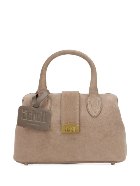 SCHELL  small Doctor suede logo-plaque tote bag