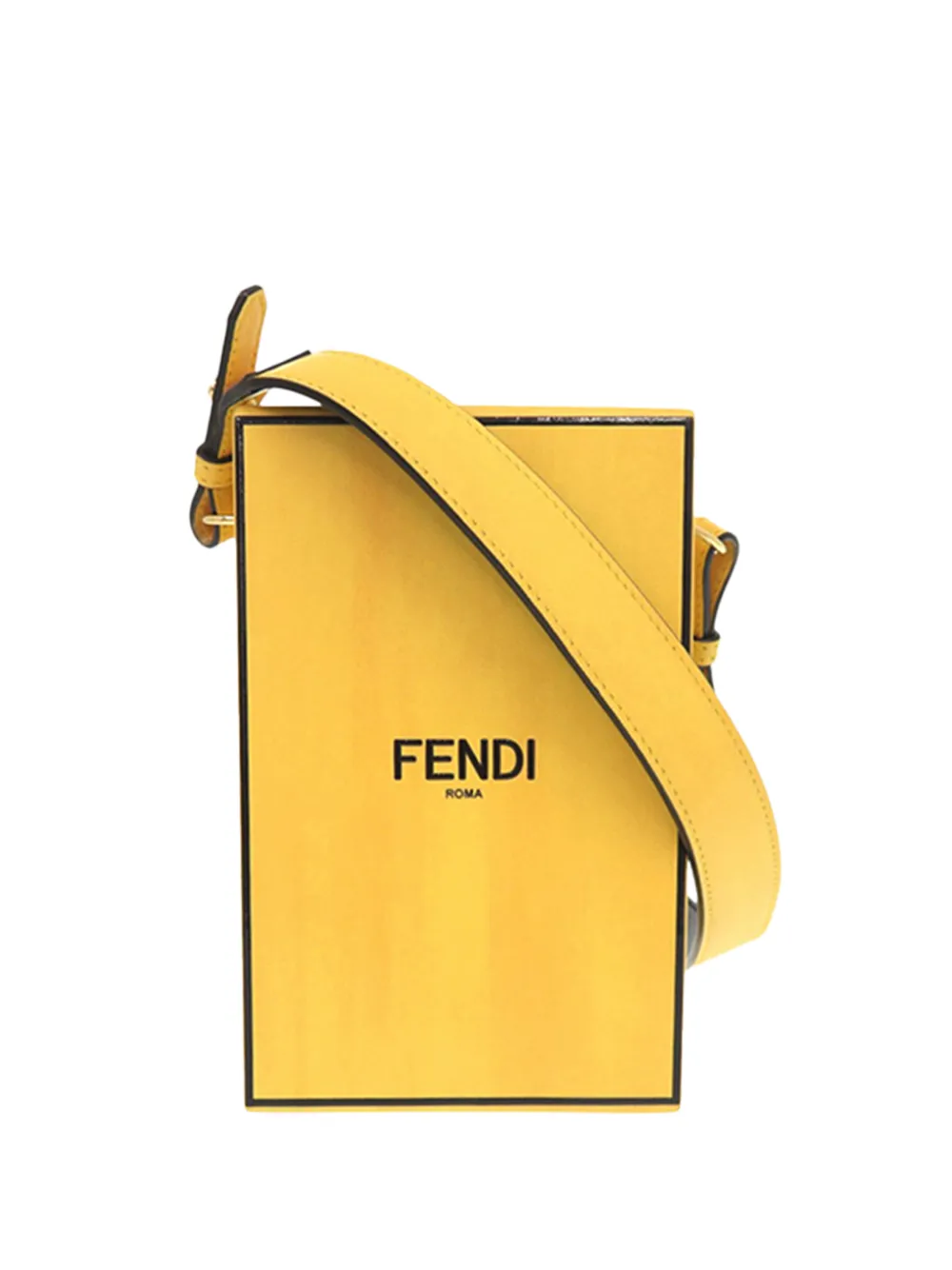 Fendi Pre-Owned 2010-2026 Vitello Fluffy Logo Vertical Box crossbody bag - Yellow